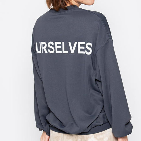 【spiritoso】OURSELVESプリントビッグスウェットトレーナー