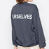 【spiritoso】OURSELVESプリントビッグスウェットトレーナー