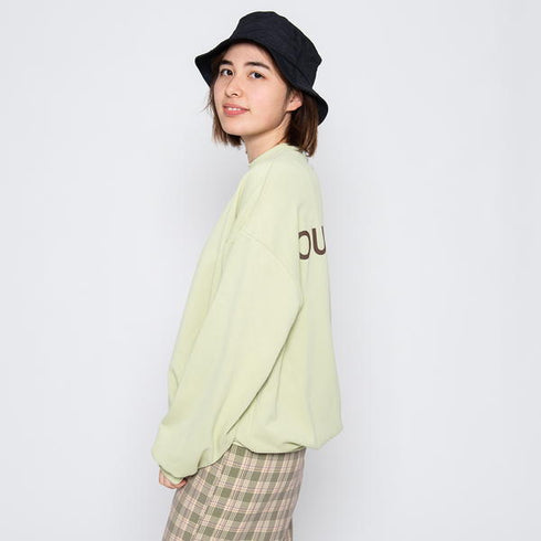 【spiritoso】OURSELVESプリントビッグスウェットトレーナー