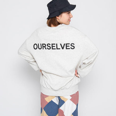 【spiritoso】OURSELVESプリントビッグスウェットトレーナー