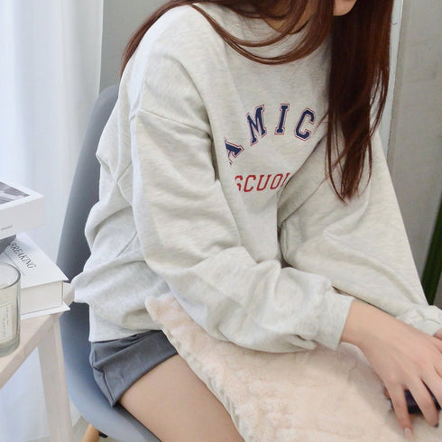 【spiritoso】AMICOプリントビッグスウェットトレーナー