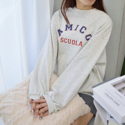 【spiritoso】AMICOプリントビッグスウェットトレーナー
