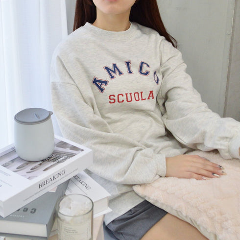 【spiritoso】AMICOプリントビッグスウェットトレーナー