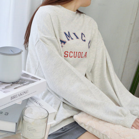 【spiritoso】AMICOプリントビッグスウェットトレーナー