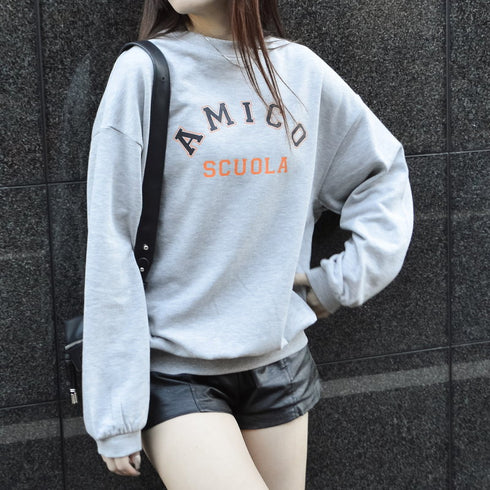 【spiritoso】AMICOプリントビッグスウェットトレーナー