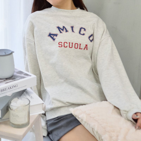 【spiritoso】AMICOプリントビッグスウェットトレーナー