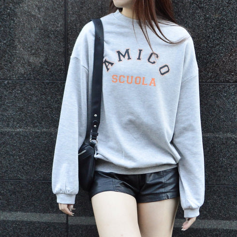 【spiritoso】AMICOプリントビッグスウェットトレーナー