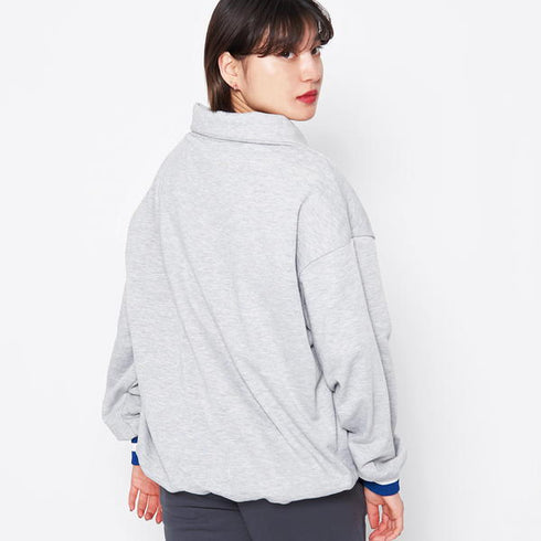 【spiritoso】MINESOTAハーフジップビッグスウェットトレーナー