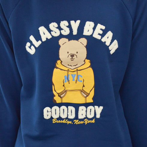 【spiritoso】ベアプリントラグランスウェット