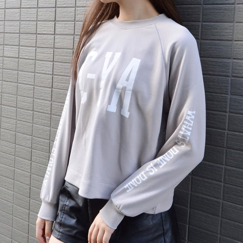 【spiritoso】See youプリント ラグラン スウェット