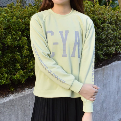 【spiritoso】See youプリント ラグラン スウェット