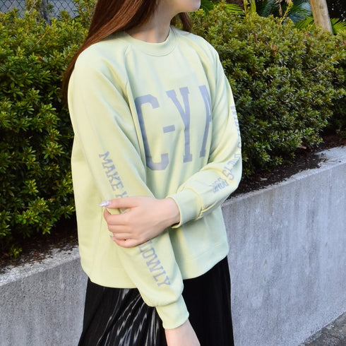 【spiritoso】See youプリント ラグラン スウェット