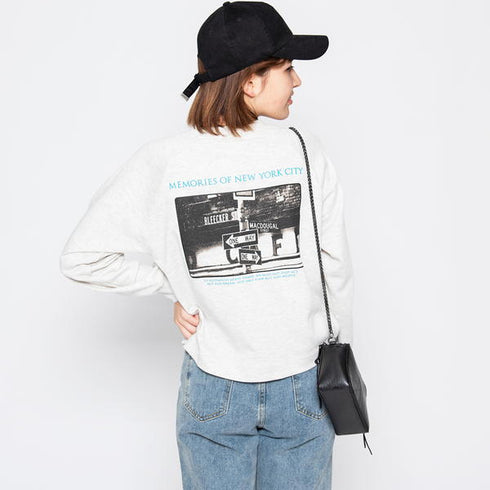 【spiritoso】バックプリントラグランスウェット