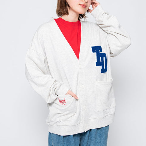 【spiritoso】ワッペン付きカーディガン オーバーサイズ