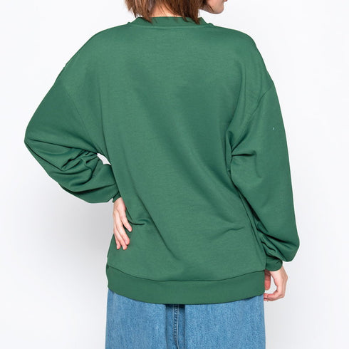 【spiritoso】ラバープリント縁刺繍スウェット