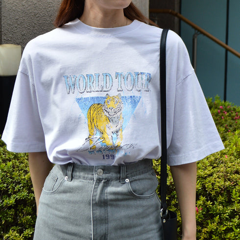 【spiritoso】World TourタイガープリントTシャツ