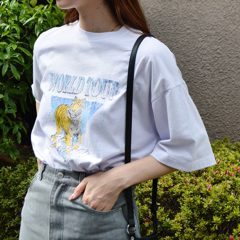 【spiritoso】World TourタイガープリントTシャツ