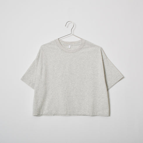 【spiritoso】コットン無地ベーシック半袖ショート丈Tシャツ