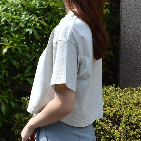 【spiritoso】コットン無地ベーシック半袖ショート丈Tシャツ