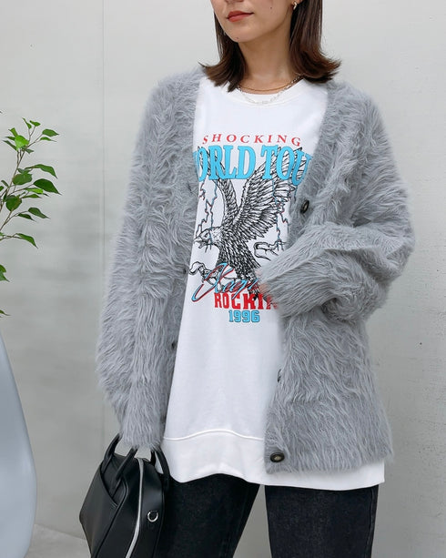 【MODISH GAZE】WORLD TOUR バンド風デザイン裏毛スウェット