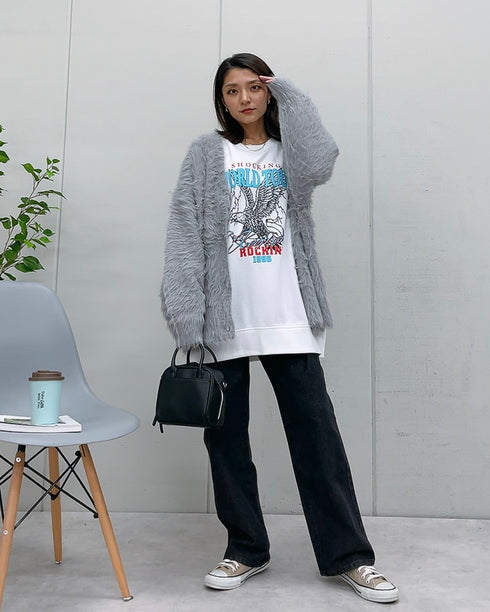 【MODISH GAZE】WORLD TOUR バンド風デザイン裏毛スウェット