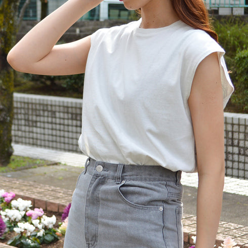 【spiritoso】ピグメント フレンチスリーブTシャツ