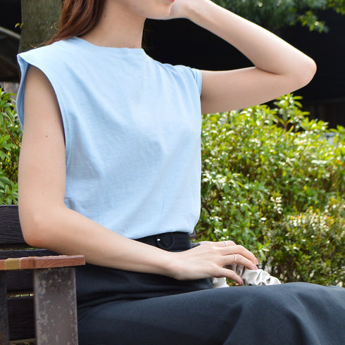 【spiritoso】ピグメント フレンチスリーブTシャツ