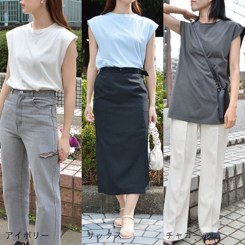 【spiritoso】ピグメント フレンチスリーブTシャツ