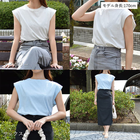 【spiritoso】ピグメント フレンチスリーブTシャツ