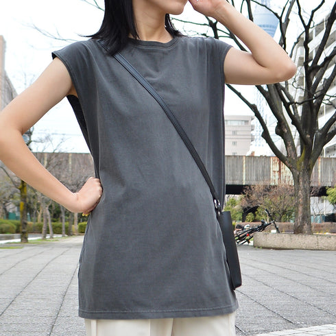 【spiritoso】ピグメント フレンチスリーブTシャツ