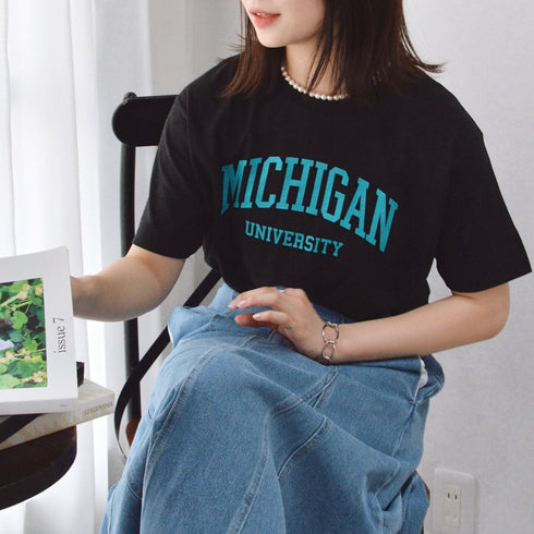 【spiritoso】MICHIGAN カレッジTシャツ