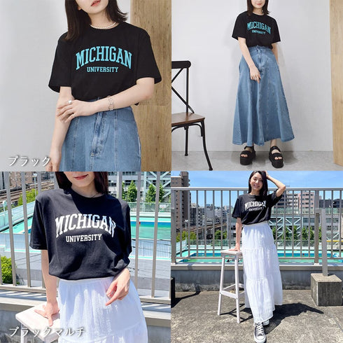 【spiritoso】MICHIGAN カレッジTシャツ