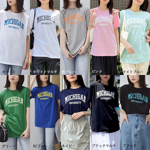 【spiritoso】MICHIGAN カレッジTシャツ