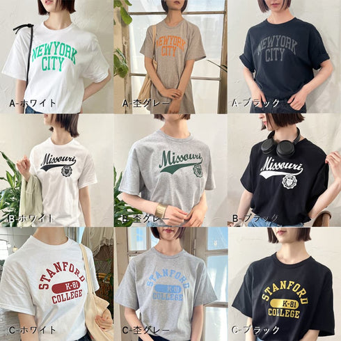 【spiritoso】カレッジアソートTシャツ