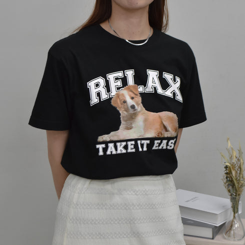 【spiritoso/スピリトーゾ】RELAX シートプリントTシャツ