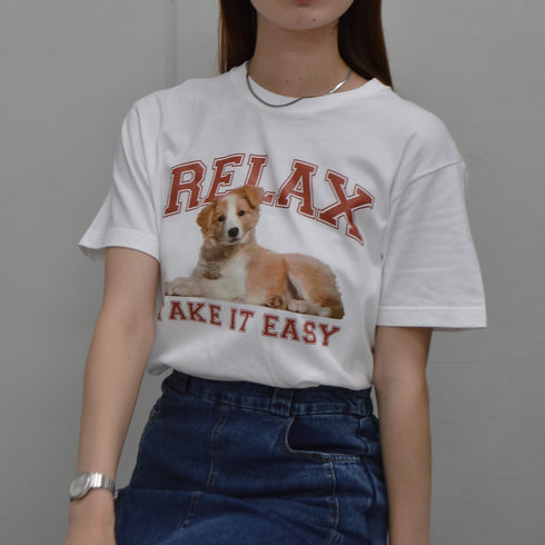 【spiritoso/スピリトーゾ】RELAX シートプリントTシャツ