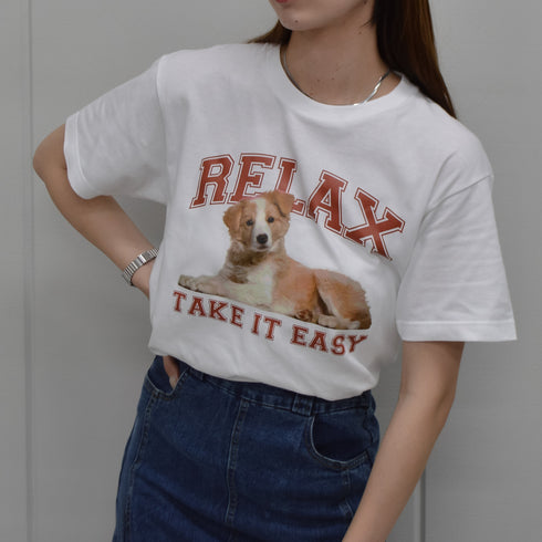 【spiritoso/スピリトーゾ】RELAX シートプリントTシャツ