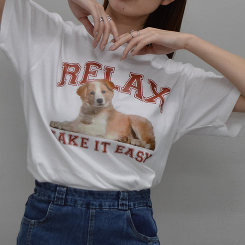 【spiritoso/スピリトーゾ】RELAX シートプリントTシャツ