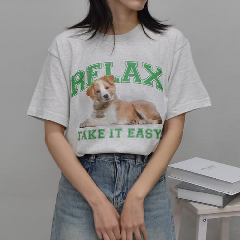 【spiritoso/スピリトーゾ】RELAX シートプリントTシャツ