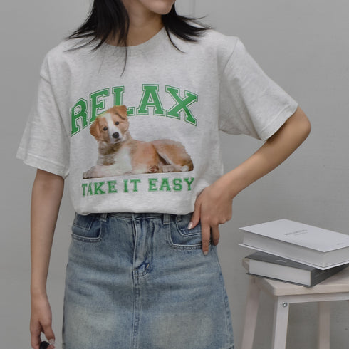 【spiritoso/スピリトーゾ】RELAX シートプリントTシャツ