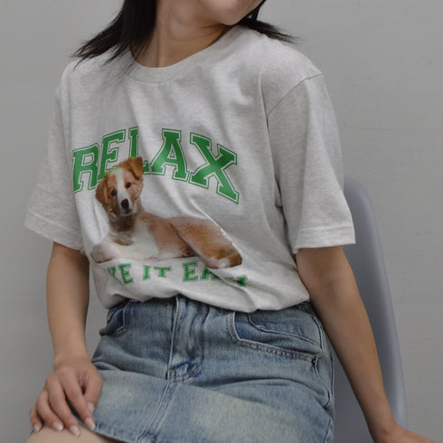 【spiritoso/スピリトーゾ】RELAX シートプリントTシャツ