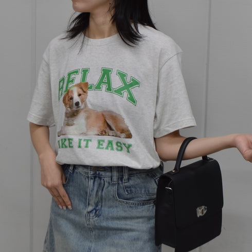 【spiritoso/スピリトーゾ】RELAX シートプリントTシャツ
