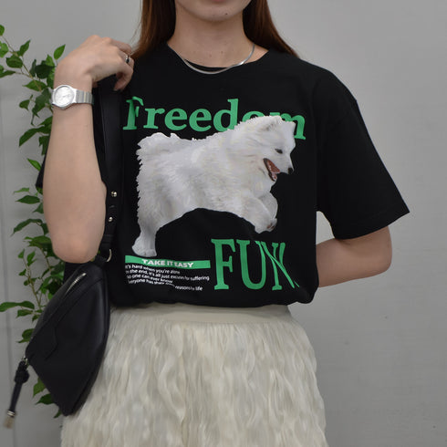 【spiritoso】FREEDOM FUN シートプリントTシャツ