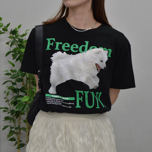 【spiritoso】FREEDOM FUN シートプリントTシャツ