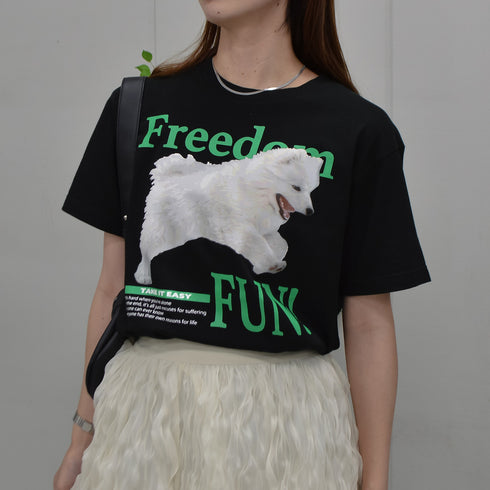 【spiritoso】FREEDOM FUN シートプリントTシャツ