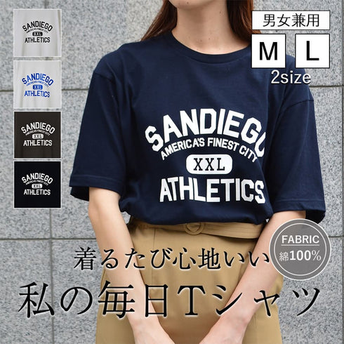 【spiritoso】SANDIEGOカレッジプリントTシャツ