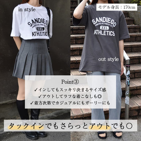 【spiritoso】SANDIEGOカレッジプリントTシャツ
