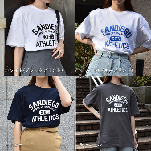 【spiritoso】SANDIEGOカレッジプリントTシャツ