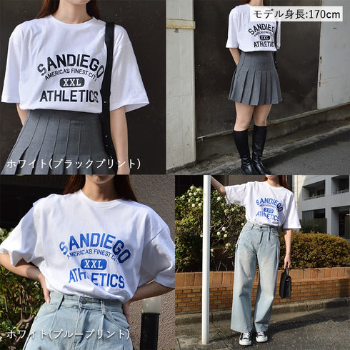 【spiritoso】SANDIEGOカレッジプリントTシャツ