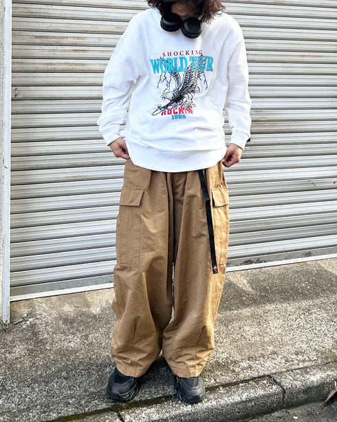 【MODISH GAZE】WORLD TOUR バンド風デザイン裏毛スウェット